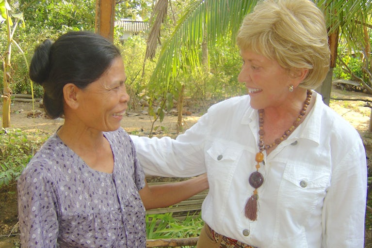 Former President and CEO of Heifer International Jo Luck in Vietnam.