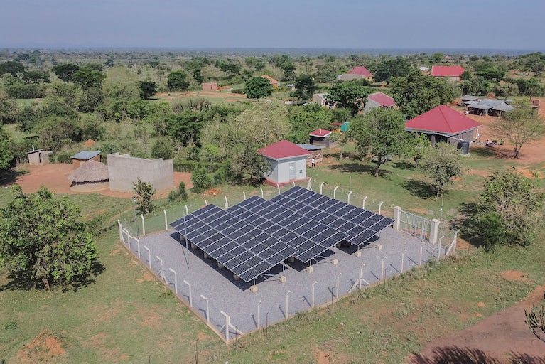 Large group of solar panels