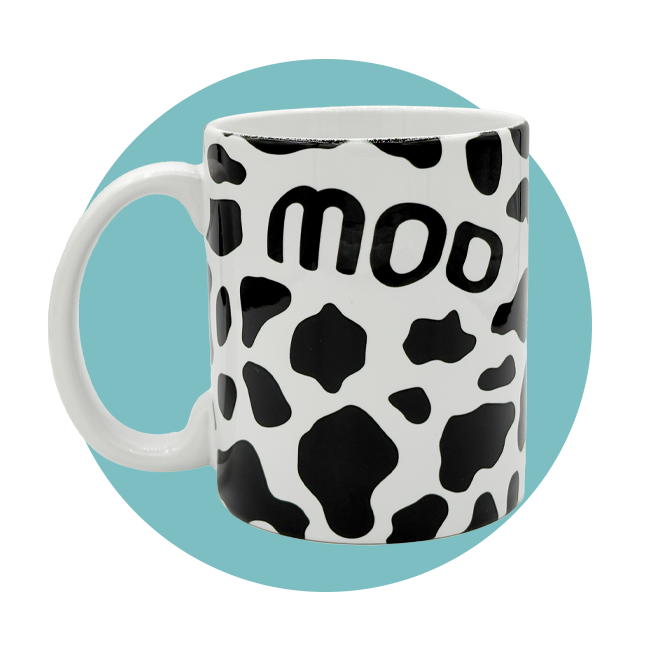 Image of cow print mug.